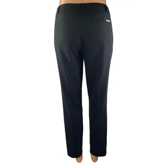 Michael Kors Women's Black Mid Rise Straight Leg Trousers Dress Pants Size 4 - Picture 3 of 5